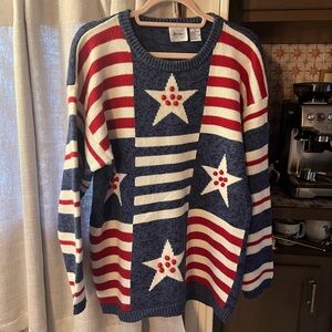 Jason Maxwell Kimchi Blue Navy and Red Striped Sweater